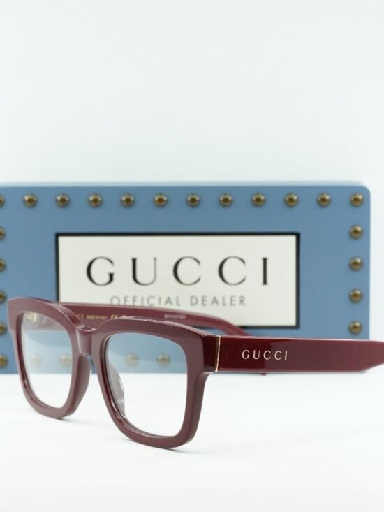 Gucci GG1138O 003 Square Eyeglasses - Burgundy 52mm main image 4